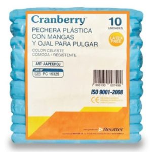 cranberry pechera plastica con mangas y ojal para pulgar