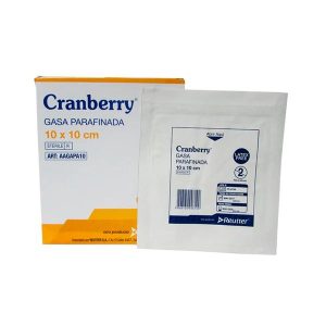 gasa parafinada estéril cranberry 10 × 10 cm – unidad individual (1 sobre)
